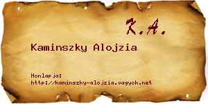 Kaminszky Alojzia névjegykártya
